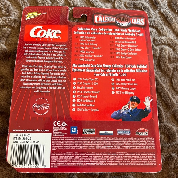 1990’s STEP VAN      2005 JOHNNY LIGHTNING COCA-COLA CALENDAR CARS - Picture 3 of 4
